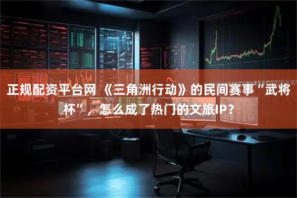 正规配资平台网 《三角洲行动》的民间赛事“武将杯”，怎么成了热门的文旅IP？